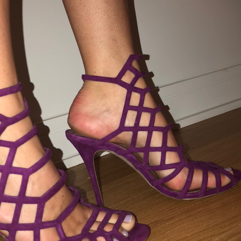 Worn twice!! Steve Madden purple high heels